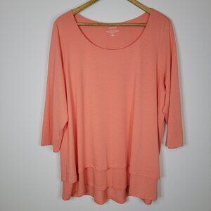 J Jill Pure Jill Elliptical Layered Top Sz 1X Lagenlook Oversized Flowy Comfort